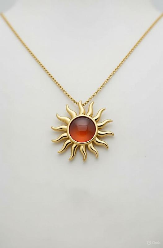 آویز زنانه طلا ۱۸ عیار پلاک خورشید گالری طلای هدی