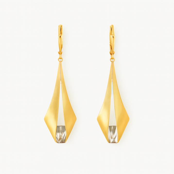 گوشواره زنانه طلا ۱۸ عیار گوشواره الهیه گالری طلای هدی