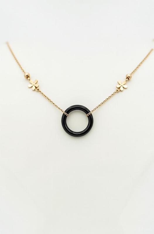 گردنبند زنانه طلا ۱۸ عیار گردنبند اونيکس لفم رنگ رز گلد گالری طلای هدی