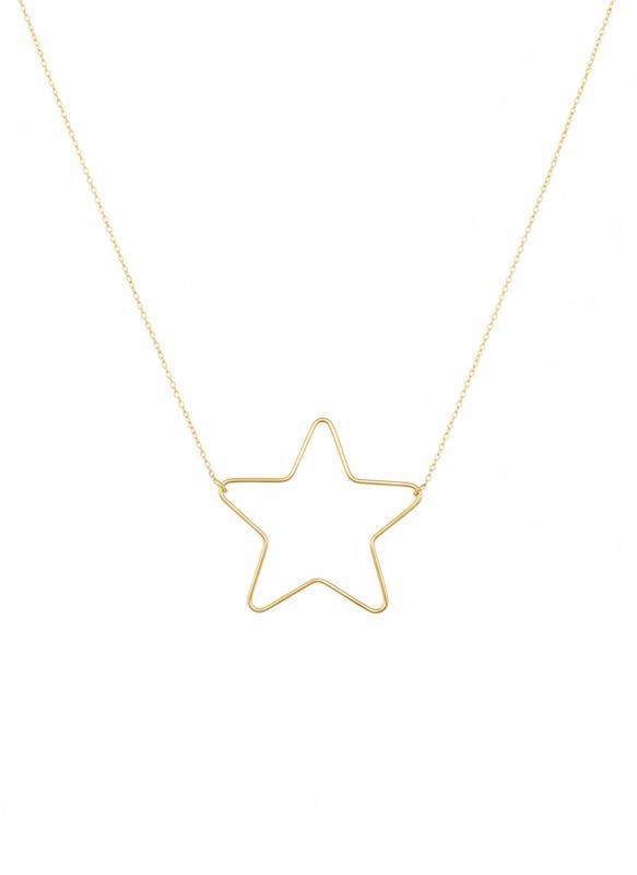 گردنبند زنانه طلا ۱۸ عیار گردنبند ستاره٨٣٨٢ گالری طلای شفیع