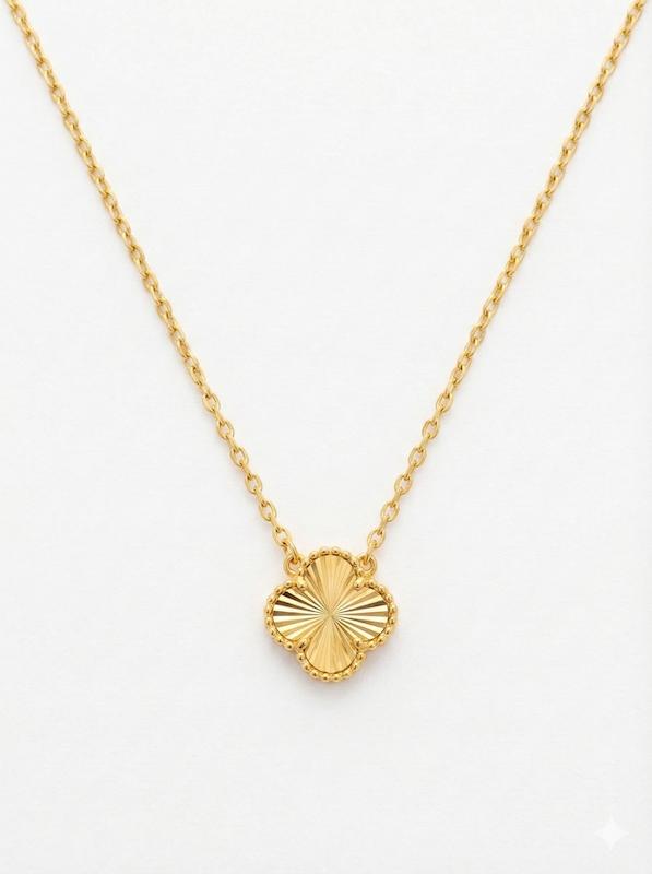 گردنبند زنانه طلا ۱۸ عیار گردنبند ونکلیف تک گل گالری طلای زنجیر