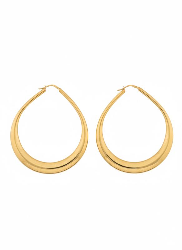 گوشواره زنانه طلا ۱۸ عیار حلقه ای٨٠٣۴ گالری طلای شفیع