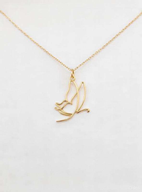 آویز زنانه طلا ۱۸ عیار پلاک پروانه گالری طلای هدی