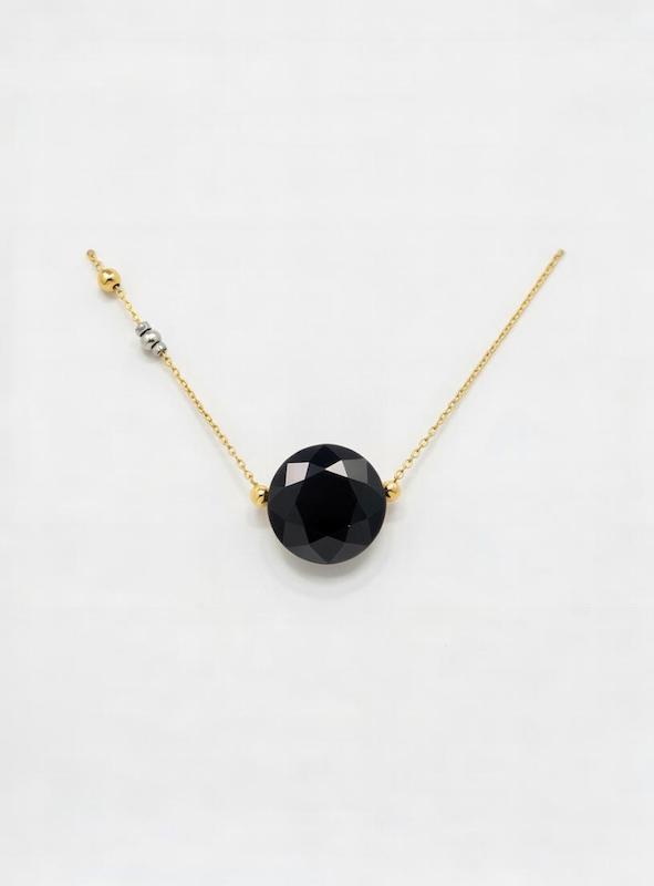 گردنبند زنانه طلا ۱۸ عیار گردنبند سنگ گالری طلای هدی