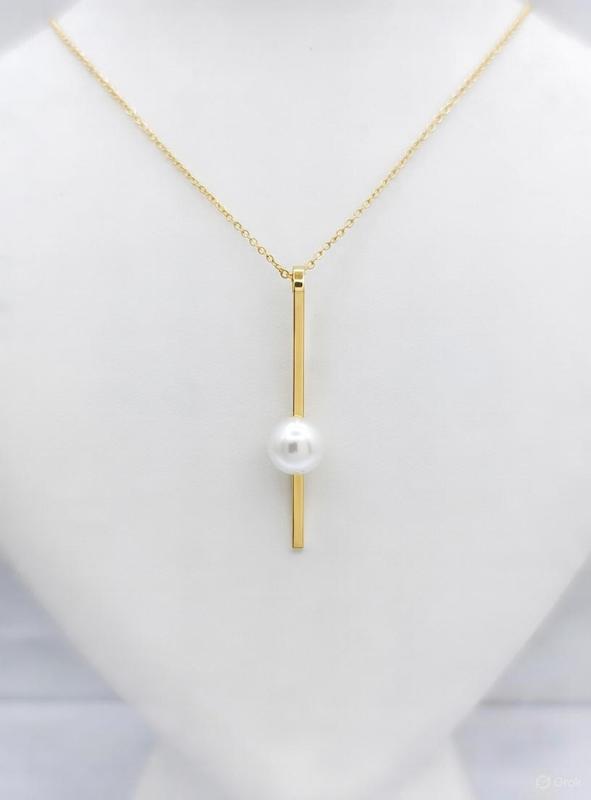 گردنبند زنانه طلا ۱۸ عیار گردنبند مرواريد لوييز گالری طلای هدی