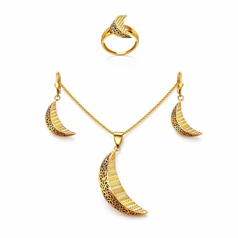 زنانه نیم ست طلا ۱۸ عیار نیم ست ماه آیهان گالری طلای حسن خانی