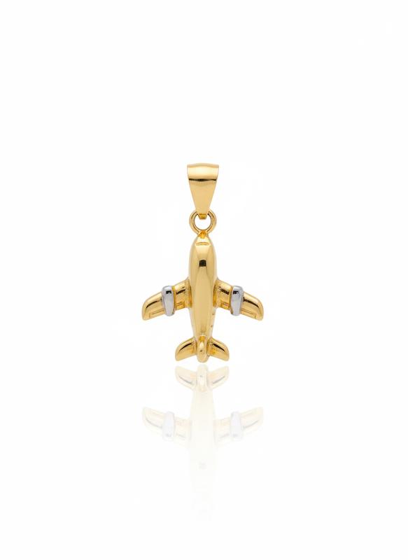 آویز زنانه طلا ۱۸ عیار مدال هواپیما طلا و جواهر سید محمد رضا فاطمیان