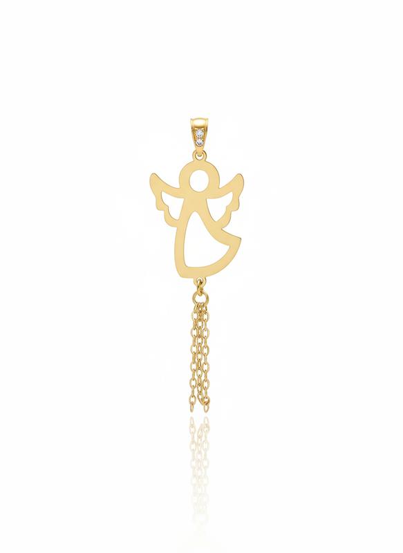 آویز زنانه طلا ۱۸ عیار مدال فرشته طلا و جواهر سید محمد رضا فاطمیان