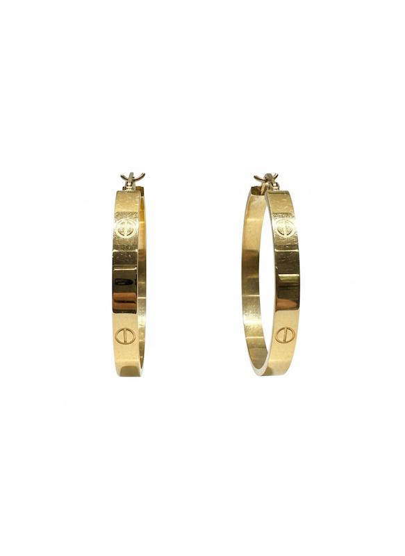 گوشواره زنانه طلا ۱۸ عیار گوشواره حلقه ای کارتیه گالری طلای زنجیر