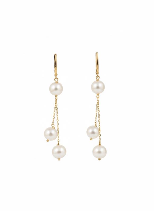 گوشواره زنانه طلا ۱۸ عیار مروارید۵٢۴٩ گالری طلای شفیع