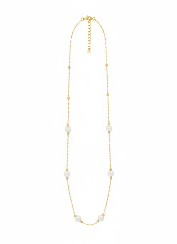 گردنبند زنانه طلا ۱۸ عیار گردنبند مروارید گالری حسینی زاده