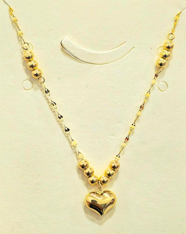 گردنبند طلا ۱۸ عیار گردنبند اماراتی قلب و عشق گالری نیک گلد