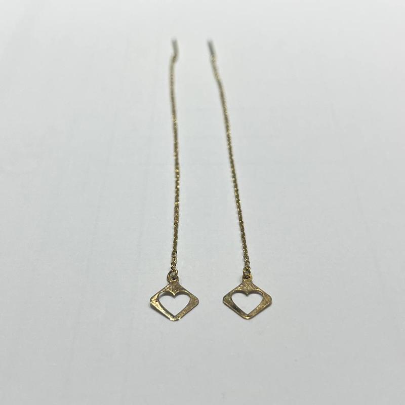 گوشواره زنانه طلا ۱۸ عیار قلب گالری طلا دوران