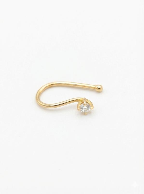 پیرسینگ زنانه طلا ۱۸ عیار پیرسینگ بینی گیره ای گالری پلاتین