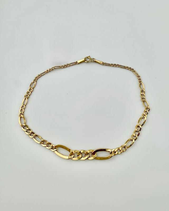 دستبند زنانه طلا ۱۸ عیار دستبند فیگارو فوق سبک کونیک اف گالری