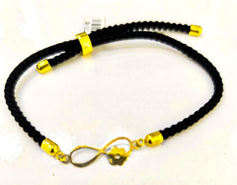 دستبند طلا ۱۸ عیار دستبند ترند مشکی گالری نیک گلد