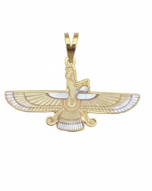 آویز زنانه طلا ۱۸ عیار آویز فروهر گلدن رز