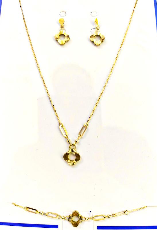 ست طلا ۱۸ عیار سرویس کامل اماراتی سینه ریز گوشواره دستبند گالری نیک گلد