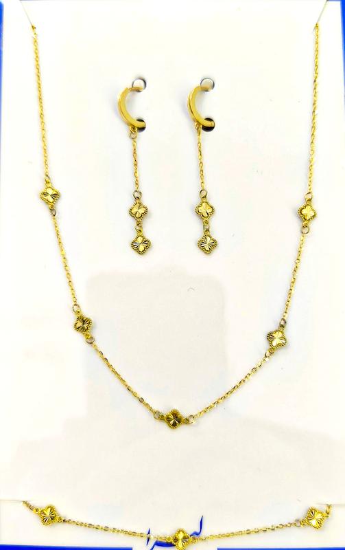 ست طلا ۱۸ عیار سرویس کامل اماراتی سینه ریز گوشواره دستبند گالری نیک گلد