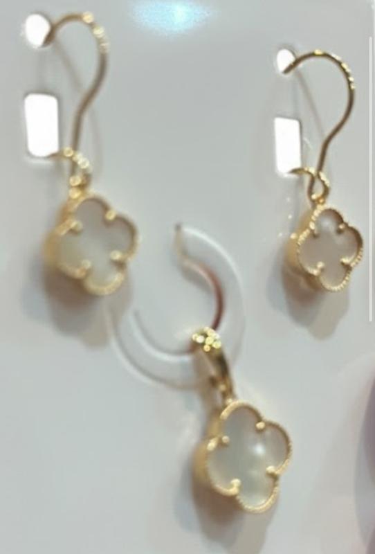 زنانه نیم ست طلا ۱۸ عیار نیم ست ونکلیف رنگ سنگ سفید گلدن رز