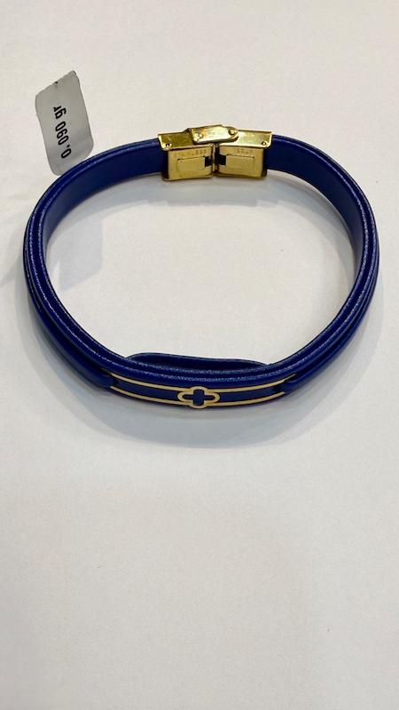 دستبند طلا ۱۸ عیار چرم و طلا گالری الیاگلد