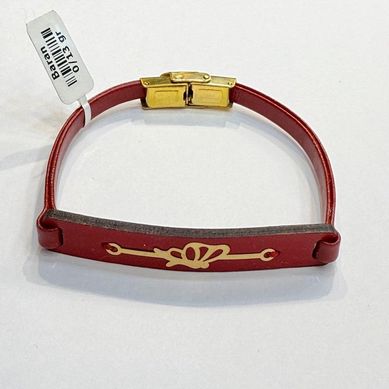 دستبند طلا ۱۸ عیار چرم وطلا گالری الیاگلد