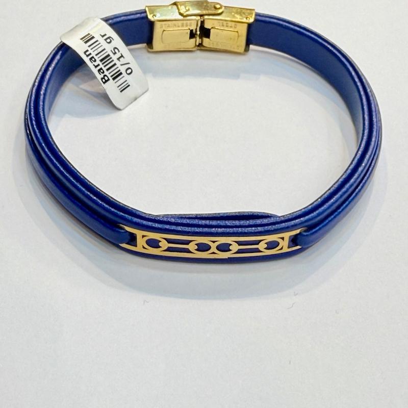 دستبند طلا ۱۸ عیار چرم وطلا گالری الیاگلد