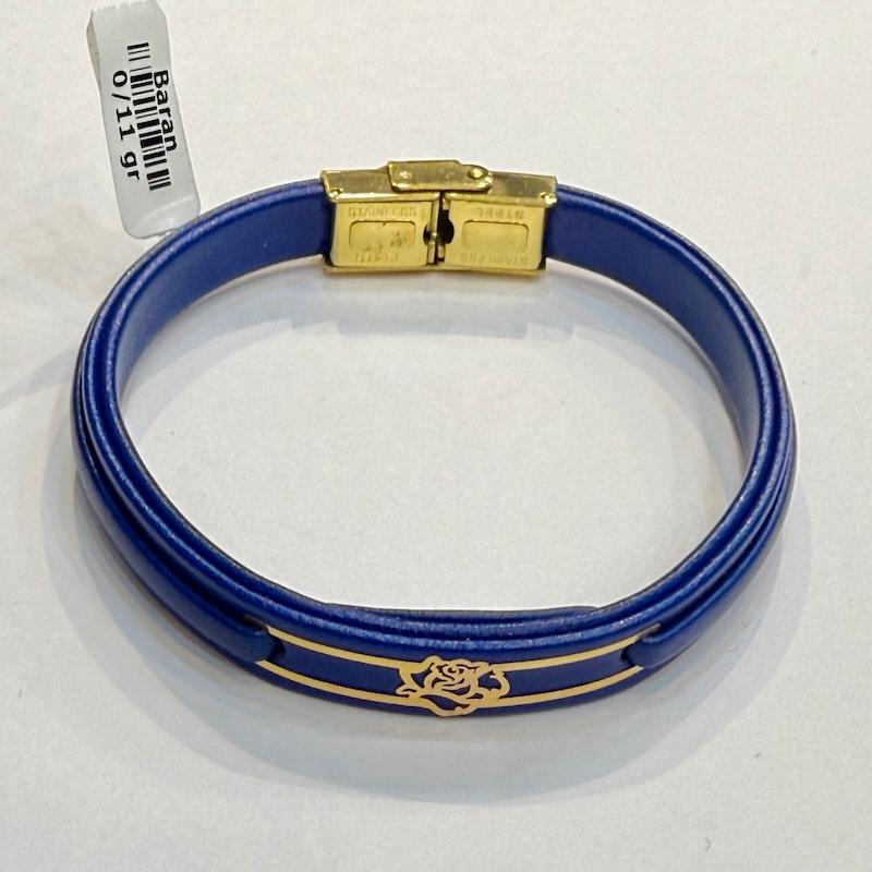 دستبند طلا ۱۸ عیار چرم و طلا گالری الیاگلد