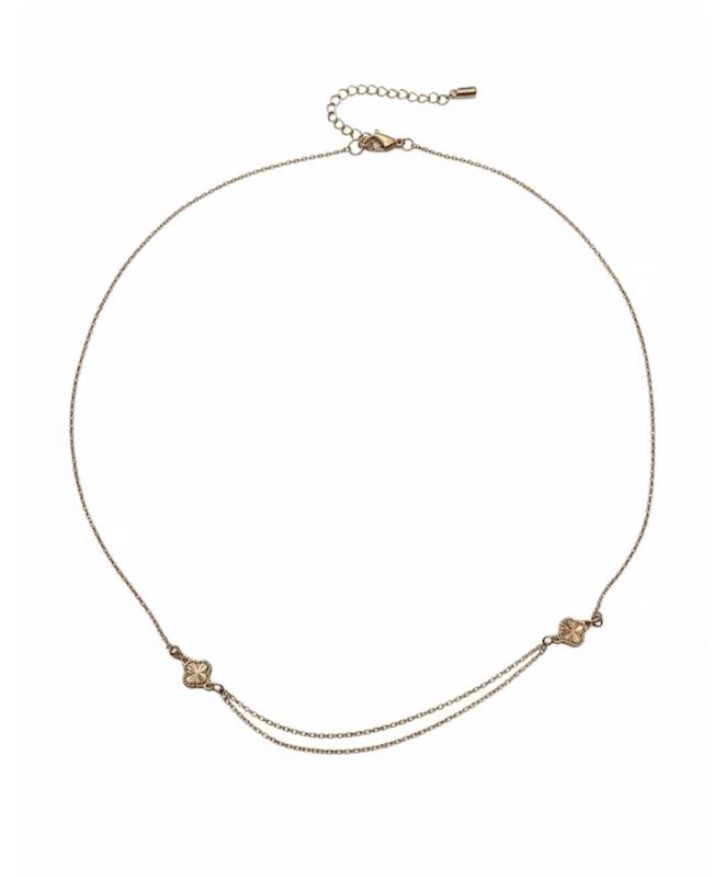 گردنبند زنانه طلا ۱۸ عیار گردنبند ونکلیف گلدن رز