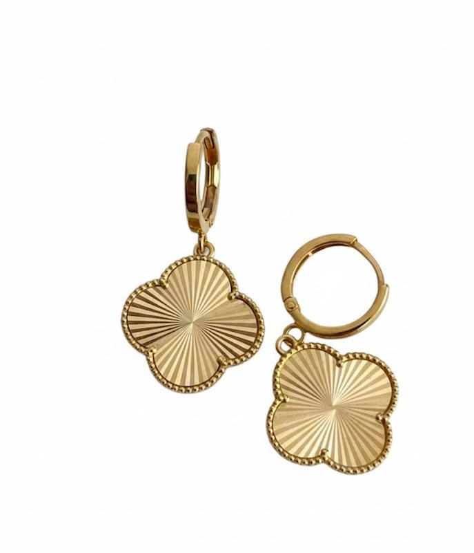 گوشواره زنانه طلا ۱۸ عیار گوشواره ونکلیف گلدن رز