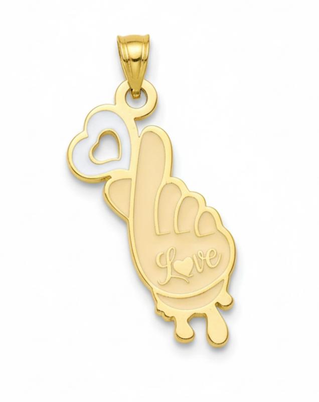 آویز زنانه طلا ۱۸ عیار آویز کادویی I love u گلدن رز