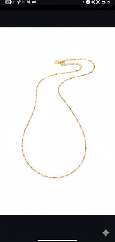 زنجیر زنانه طلا ۱۸ عیار زنجیر استار پولکی گالری کاژه گلد