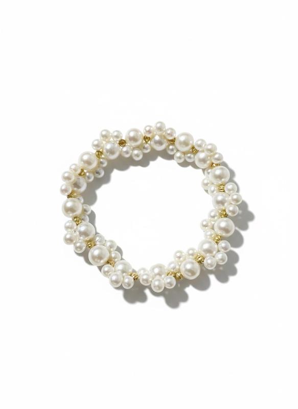 دستبند زنانه طلا ۱۸ عیار مروارید4643 گالری طلای شفیع