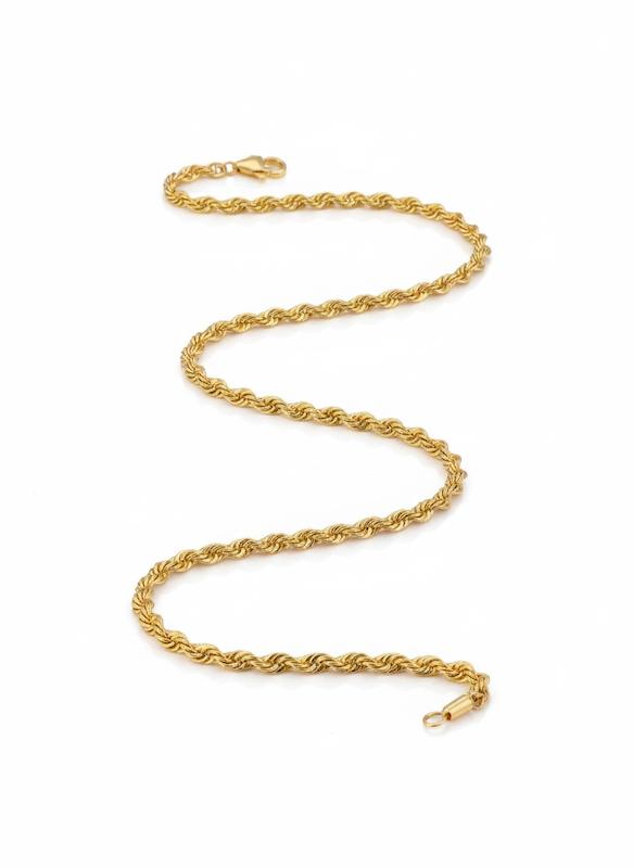 زنجیر زنانه طلا ۱۸ عیار زنجیرطنابی گالری کاژه گلد