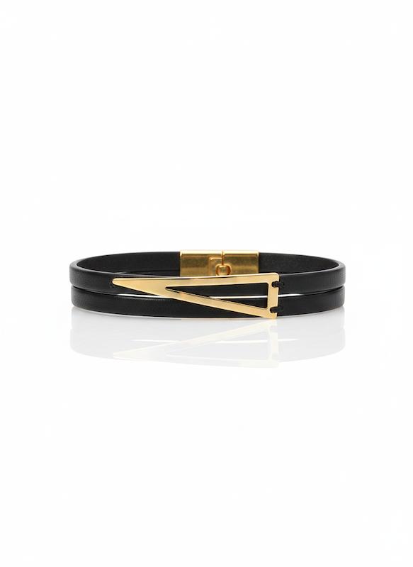 دستبند مردانه طلا ۱۸ عیار دستبند چرم گالری کاژه گلد