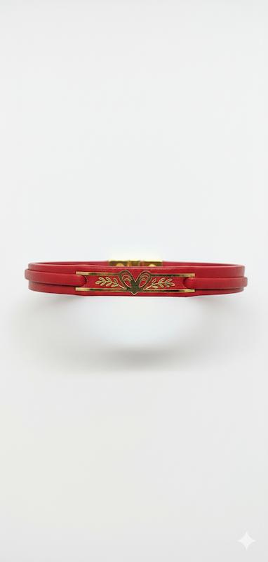 دستبند زنانه طلا ۱۸ عیار دستبند چرم گالری کاژه گلد