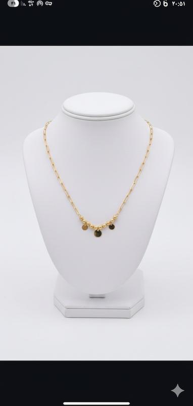 گردنبند زنانه طلا ۱۸ عیار گردنبند گوی وپولک گالری کاژه گلد