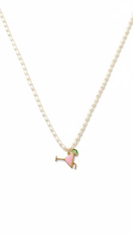 گردنبند زنانه طلا ۱۸ عیار مرواریدی4392 گالری طلای شفیع