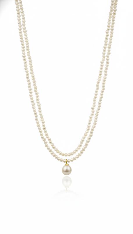 گردنبند زنانه طلا ۱۸ عیار مرواریدی گالری طلای شفیع