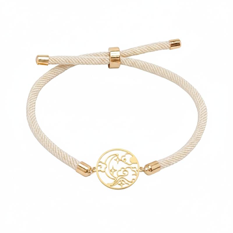 دستبند طلا 18 عیار زنانه مدوپد مدل ابر و ماه و ستاره کد MOD006003