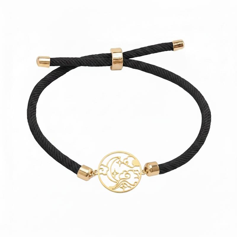 دستبند طلا 18 عیار زنانه مدوپد مدل ابر و ماه و ستاره کد MOD006004