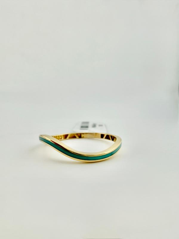 انگشتر زنانه طلا ۱۸ عیار انگشتر مینیمال موج مینا آبی اف گالری