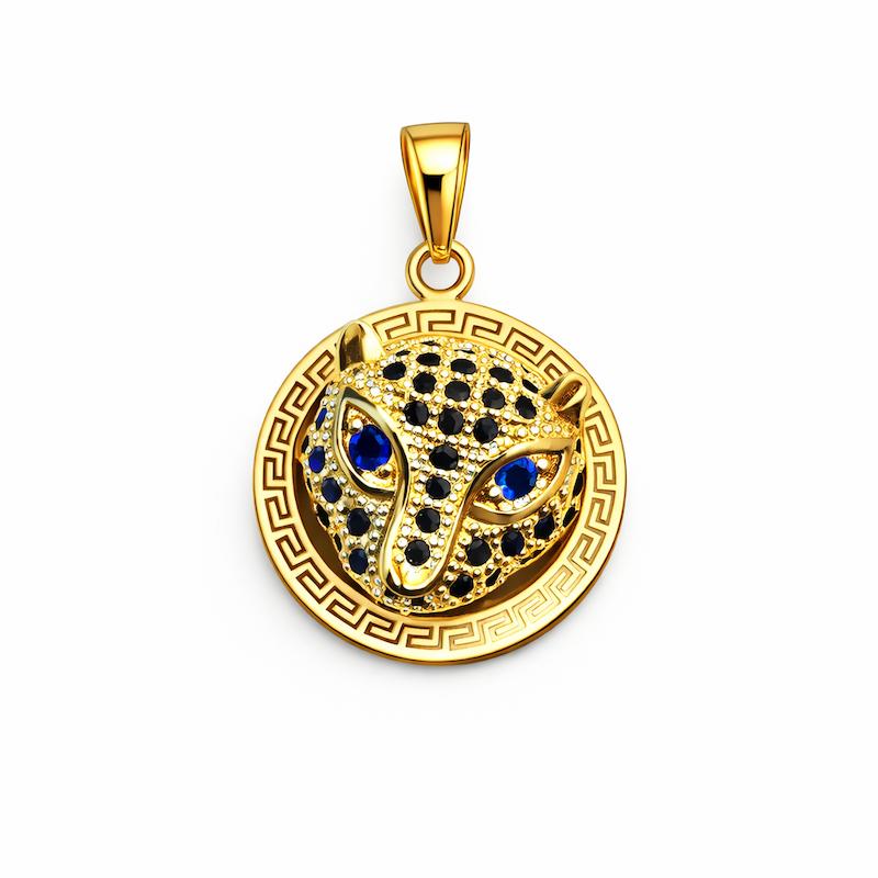 آویز زنانه طلا ۱۸ عیار سوارفسکی پنتر گالری مینا‌جان