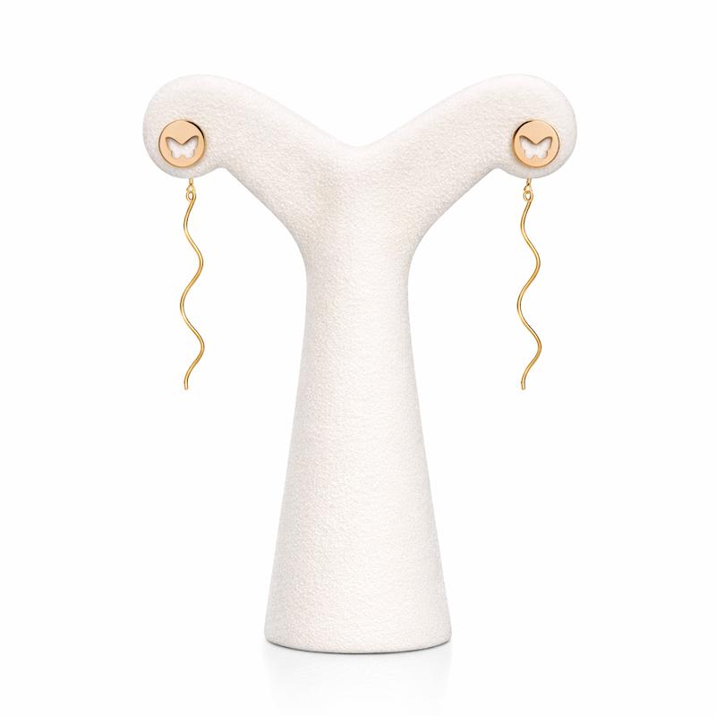 گوشواره زنانه طلا ۱۸ عیار گوشواره کرلی گالری گلوریا گلد