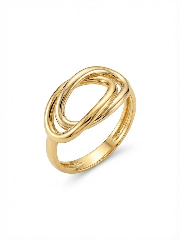 انگشتر زنانه طلا ۱۸ عیار انگشتر طوق مدل گره گالری طلای زنجیر