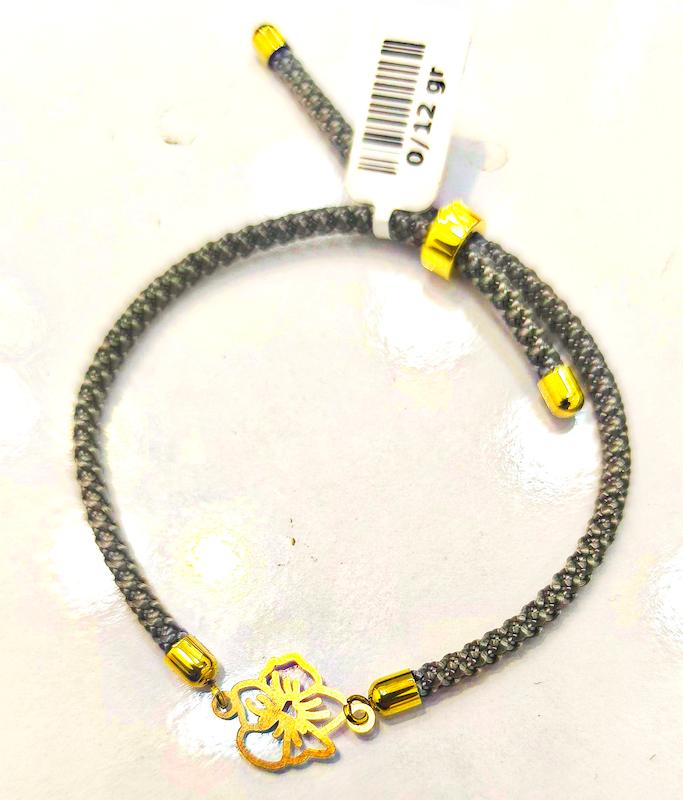 دستبند طلا ۱۸ عیار دستبند ترند مینیمال خاکستری گالری نیک گلد