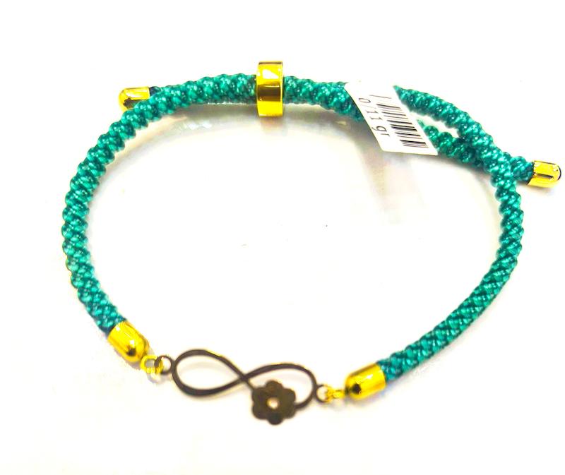 دستبند طلا ۱۸ عیار دستبند ترند مینیمال سبز گالری نیک گلد