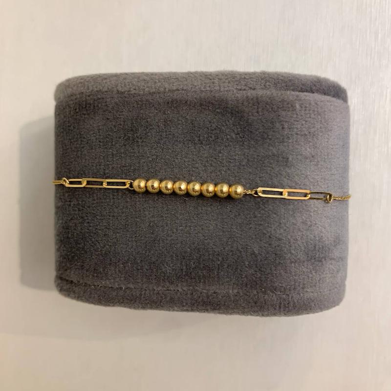 دستبند طلا ۱۸ عیار دستبند گوی و هرمس گالری جواهری مهربان