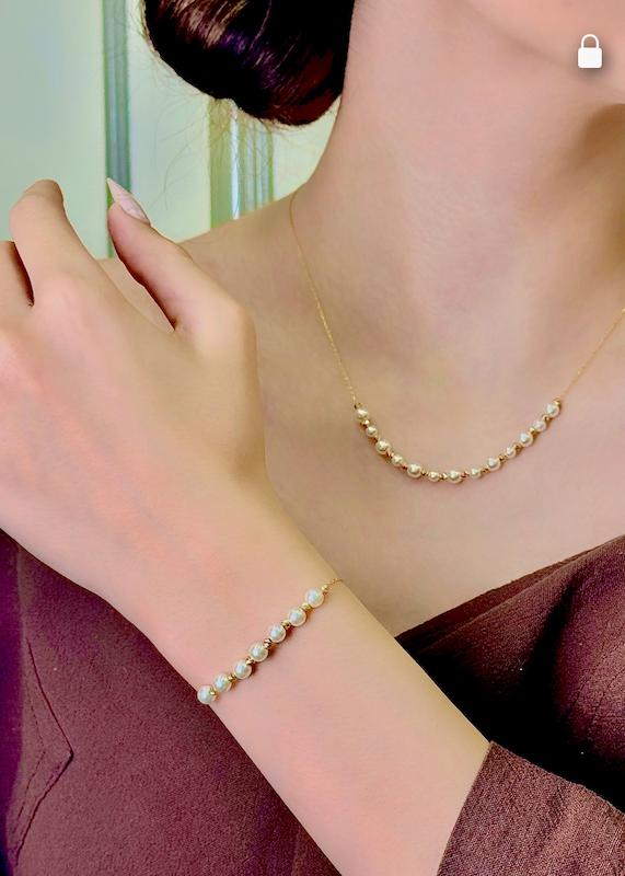 زنانه نیم ست طلا ۱۸ عیار مروارید گالری آلند