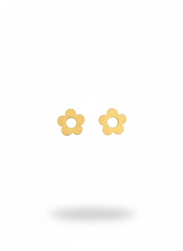 گوشواره طلا ۱۸ عیار گوشواره میخی مدل گل گالری پیرو